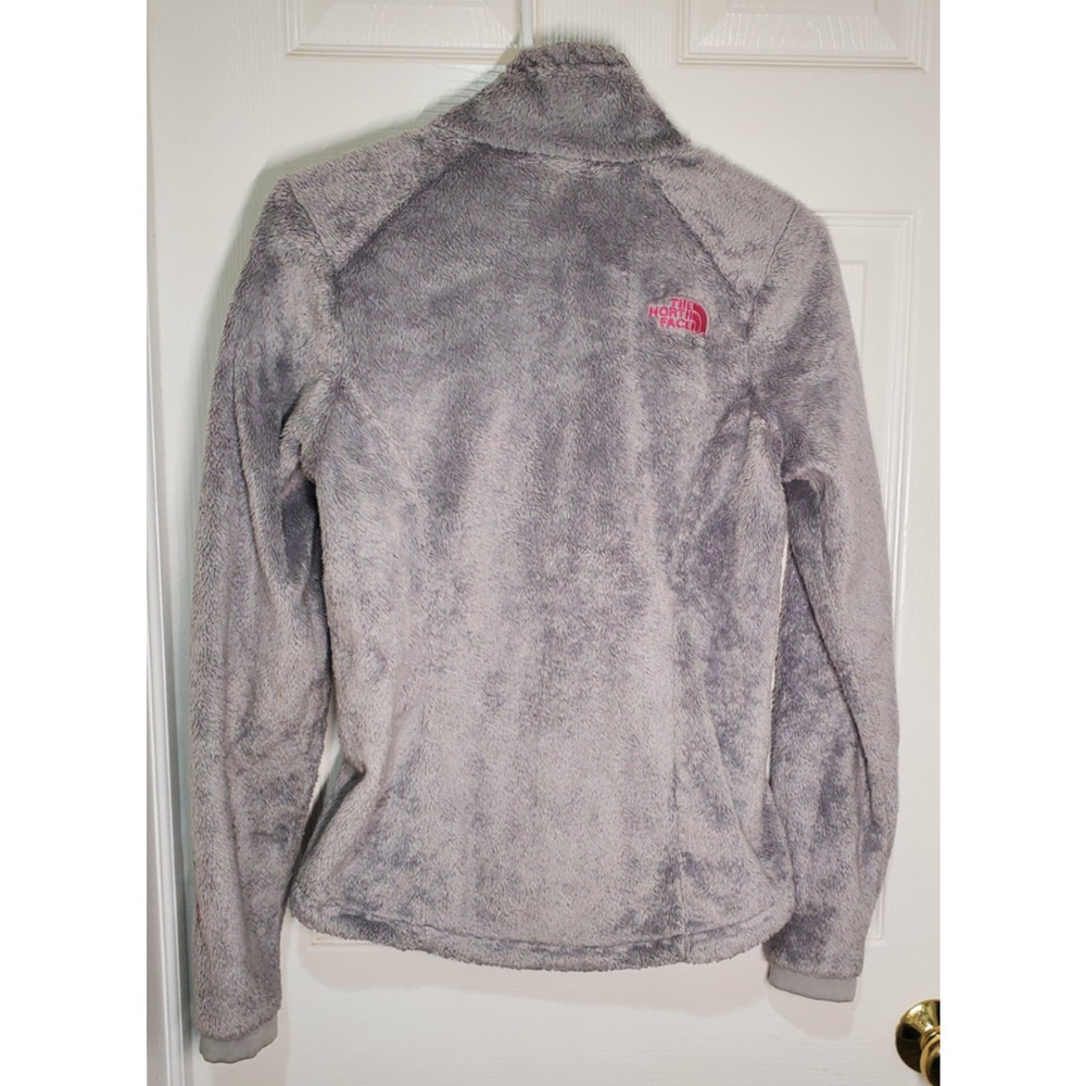 The North Face Women’s XS Gray Osito Full Zip Fleece Jacket Pink Logo Soft - Picture 13 of 13
